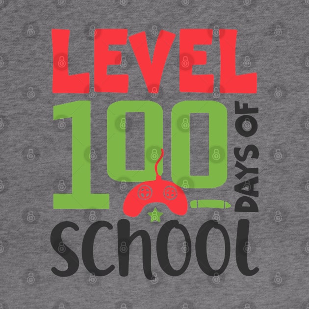 Level 100 Video Gaming 100 days of school boys girls gift by BadDesignCo